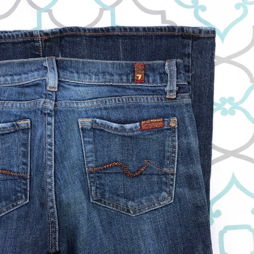๐๐CUTE 7FAM Bootcut BLING! 27 3/4 30โ BROKEN ZIP - Picture 1 of 8